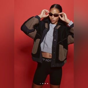 FP Movement by Free People Black and Brown Teddy Jacket